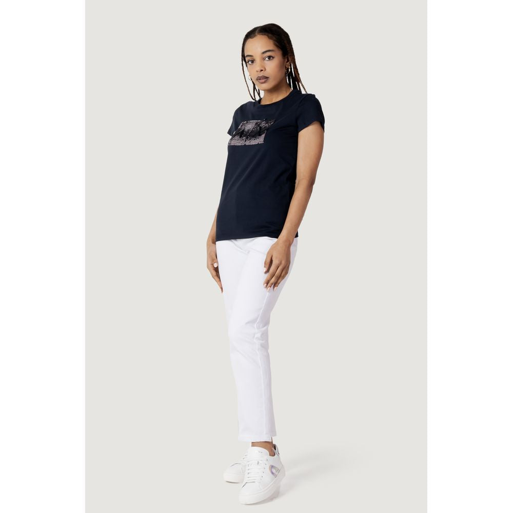 Armani Exchange Blue Cotton T-Shirt for Women