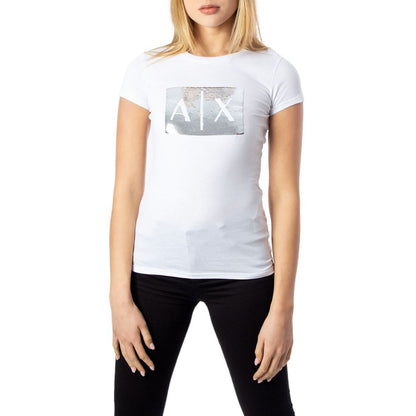 Armani Exchange White Cotton T-Shirt for Women