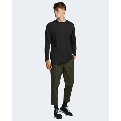Jack & Jones Black Cotton Long Sleeve T-Shirt