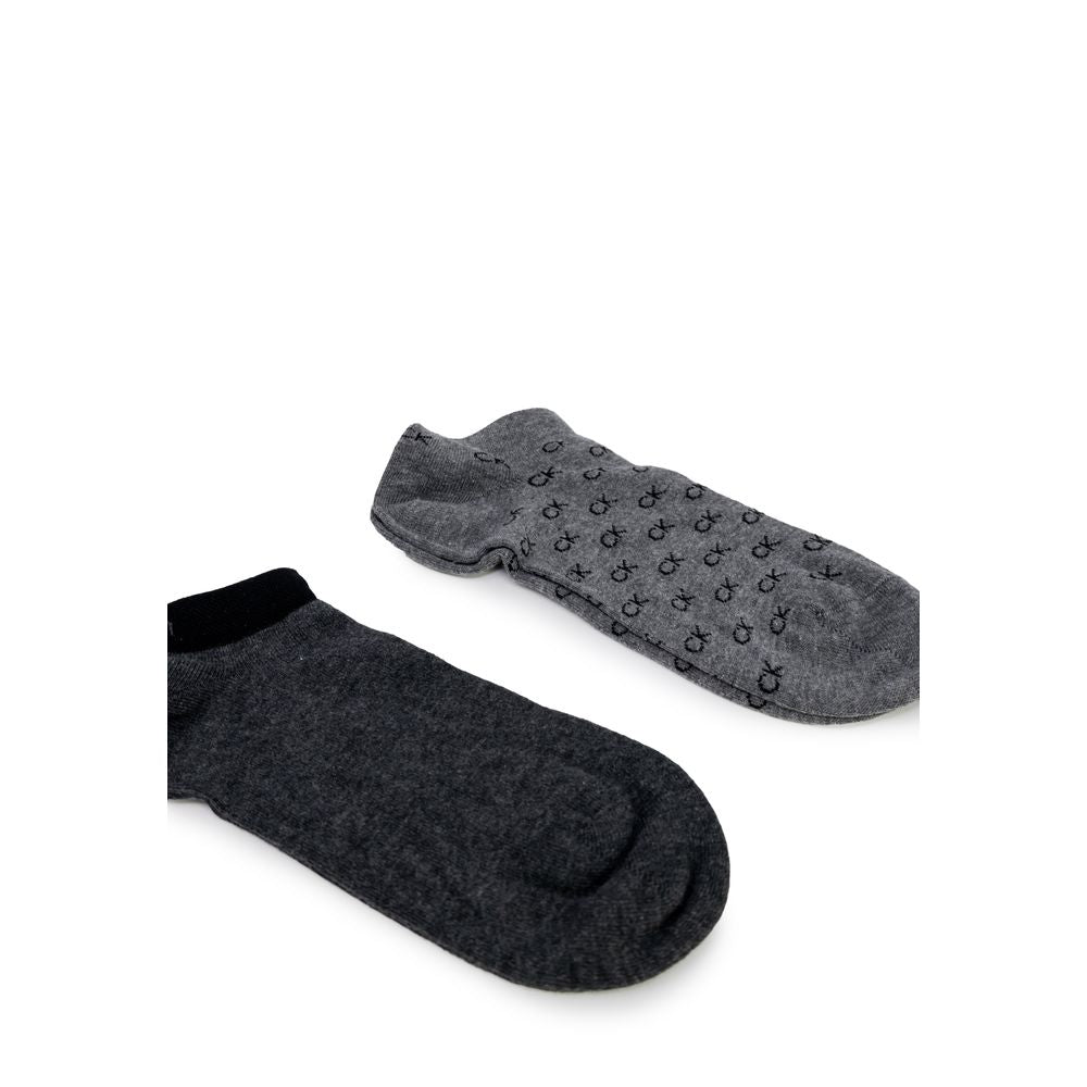 Calvin Klein Gray Elastane Short Socks for Men