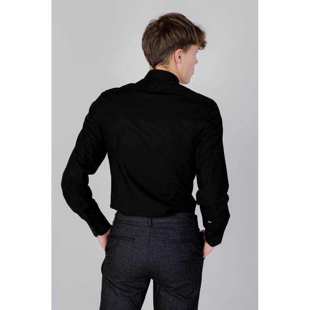 Antony Morato Black Cotton Shirt - NAPOLI MMSL00628-FA400078