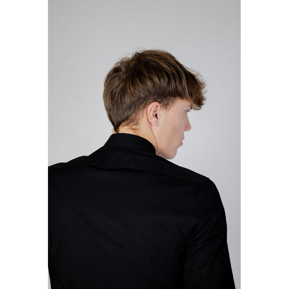 Antony Morato Black Cotton Shirt - NAPOLI MMSL00628-FA400078