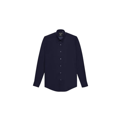 Antony Morato Blue Cotton Shirt - NAPOLI MMSL00628-FA400078