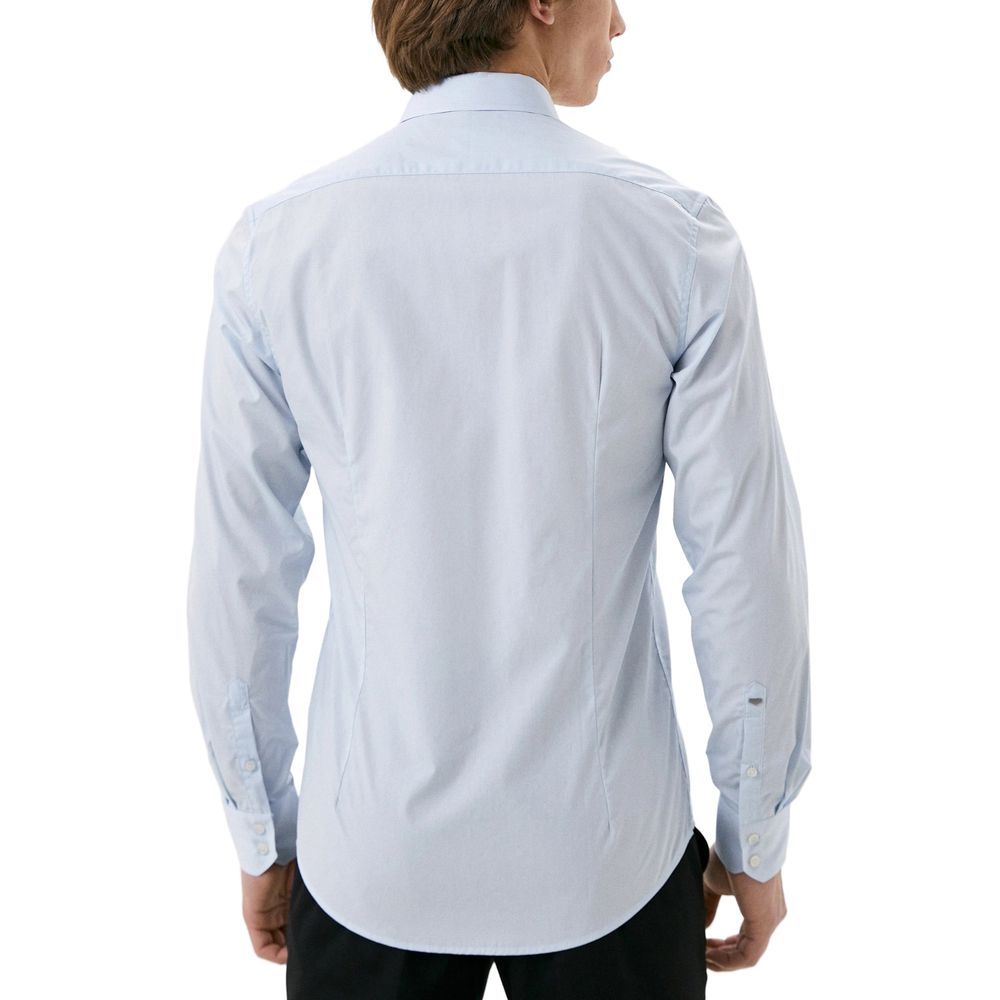 Antony Morato Blue Cotton Shirt - NAPOLI MMSL00628-FA400078