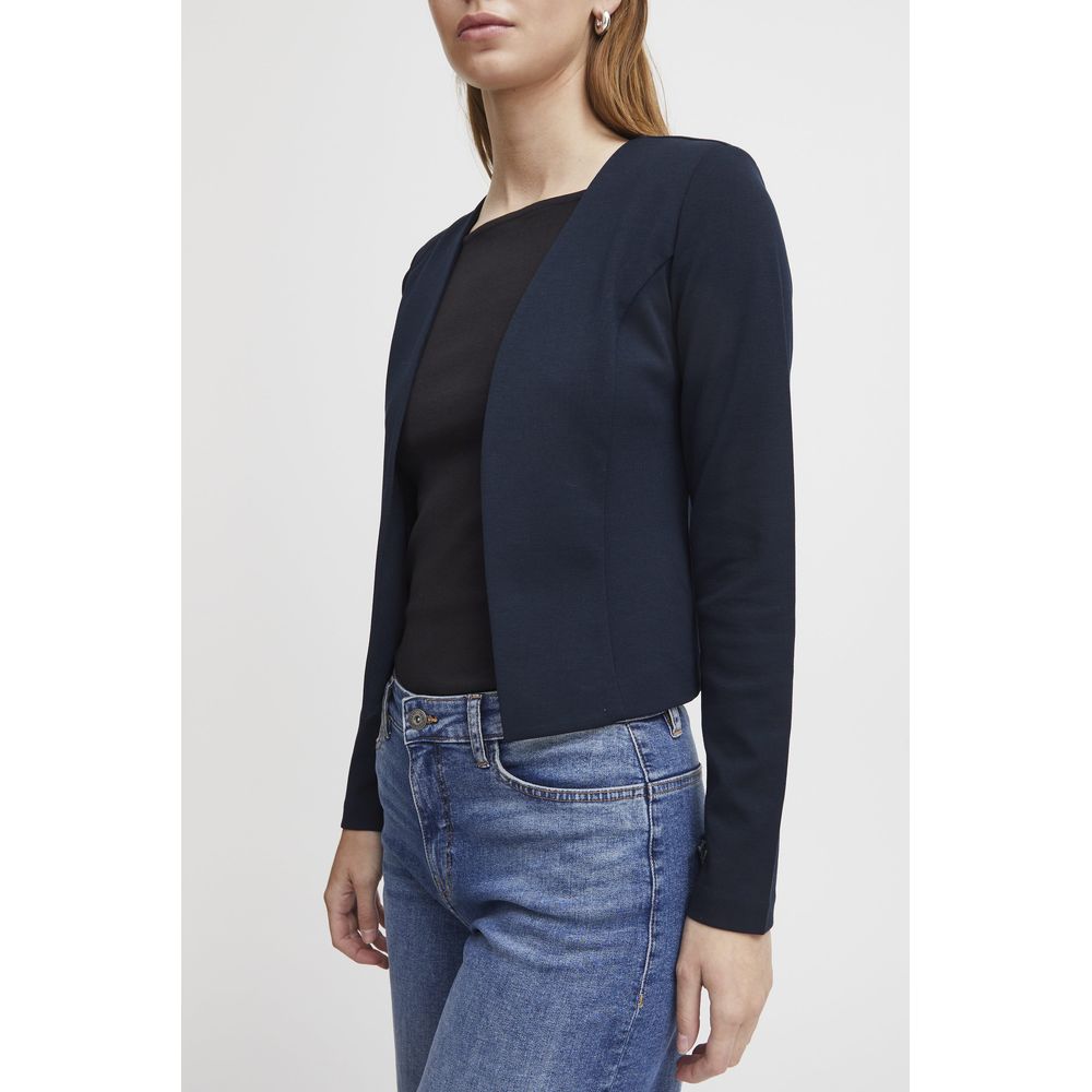 ICHI Blue Polyester Blazer - IHKATE SHORT BL 20112547