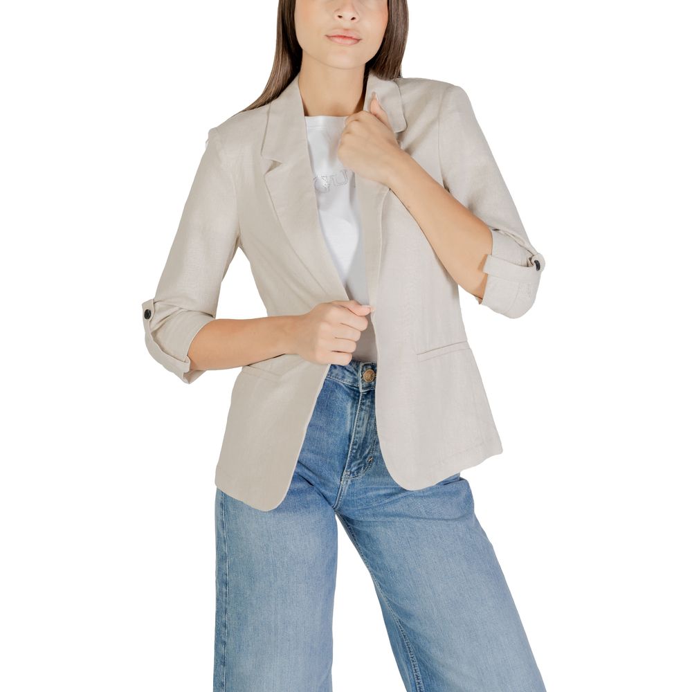 Beige Linen Blazer for Women