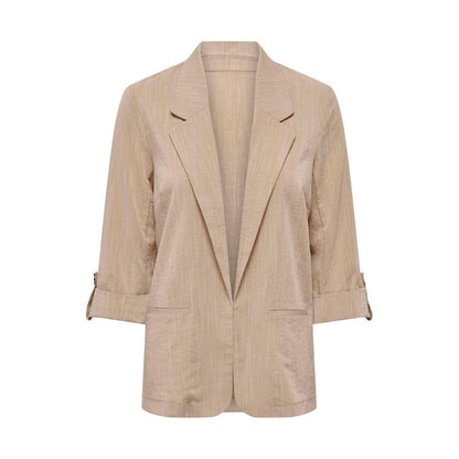 Beige Viscose Blazer for Women