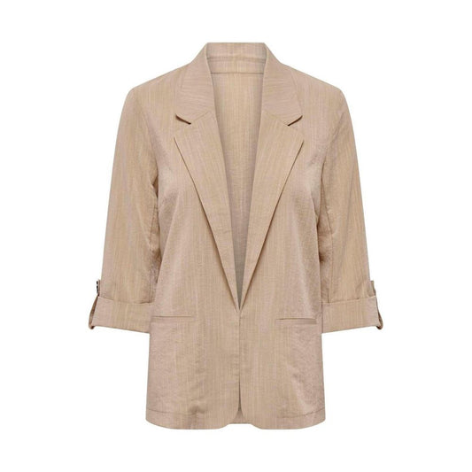 Beige Viscose Blazer for Women