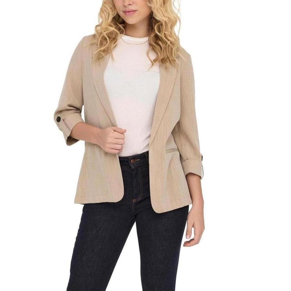Beige Viscose Blazer for Women