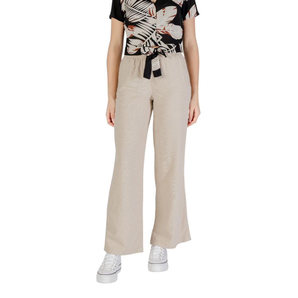 Beige Linen Palazoo Trousers