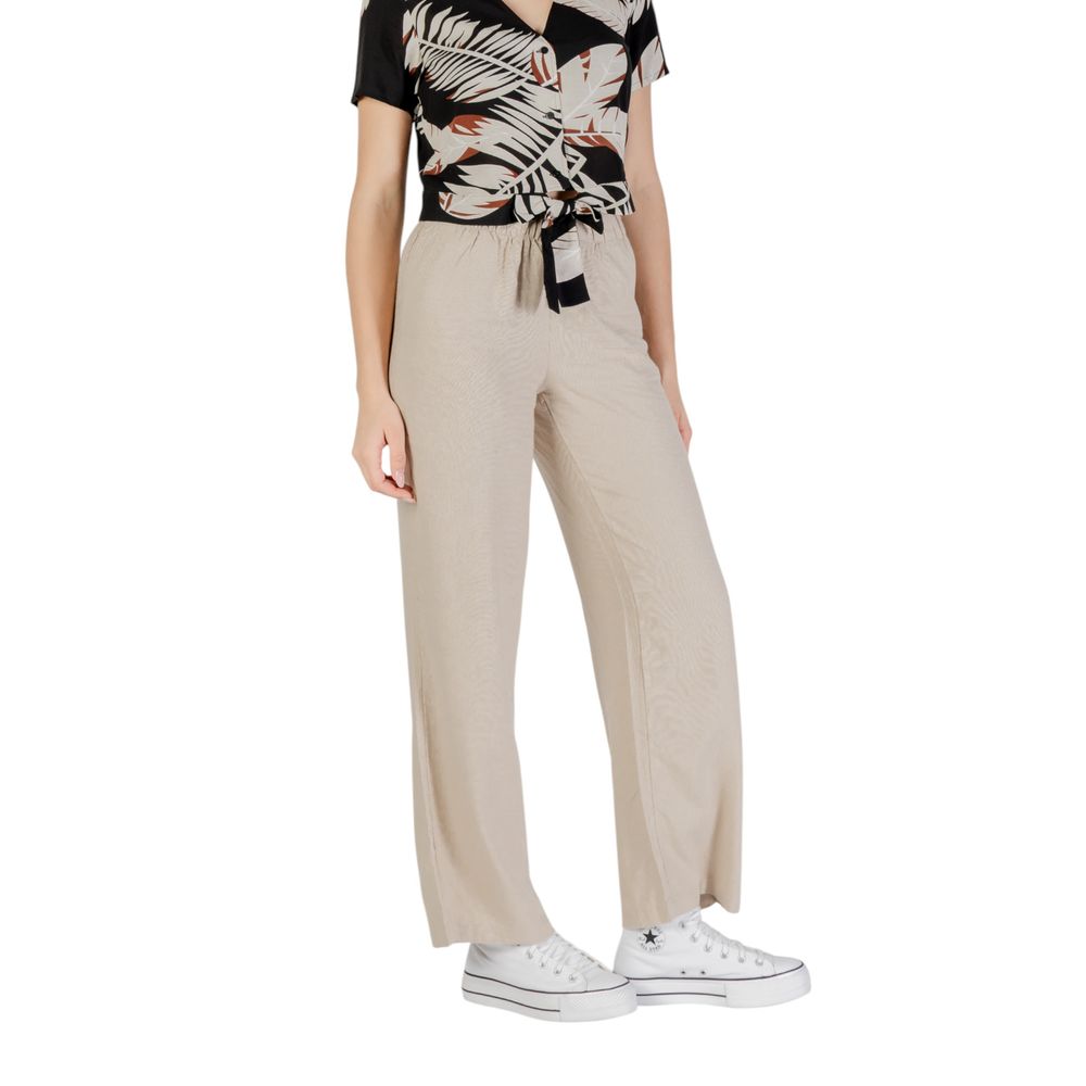 Beige Linen Palazoo Trousers
