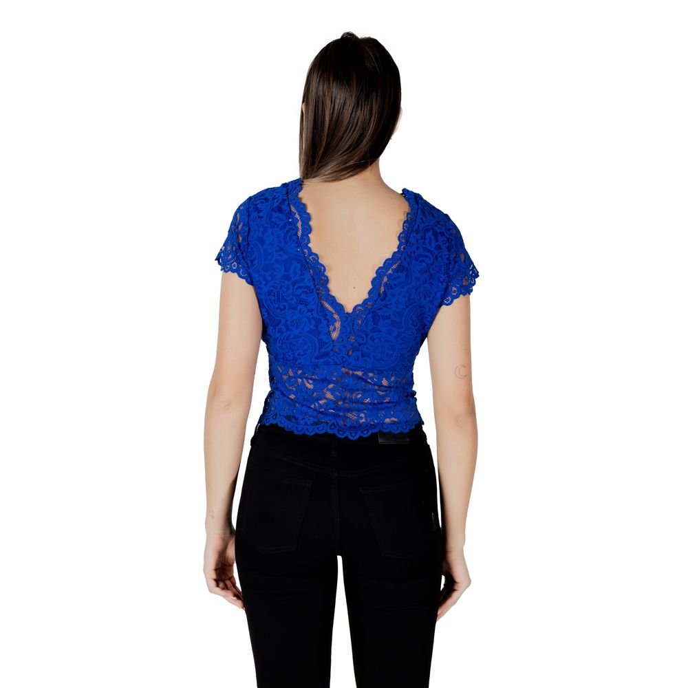 Morgan De Toi Blue Polyamide Top - Elegant Lace Design