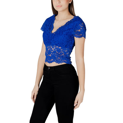 Morgan De Toi Blue Polyamide Top - Elegant Lace Design