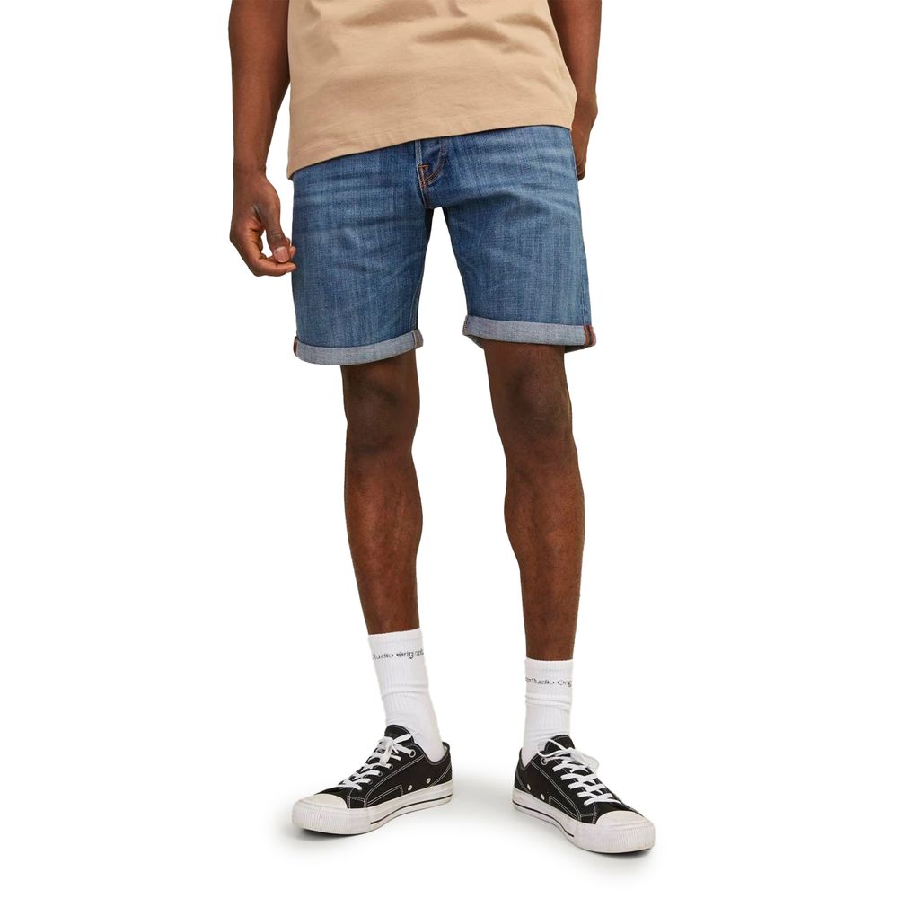 Jack & Jones Blue Cotton Bermuda Shorts