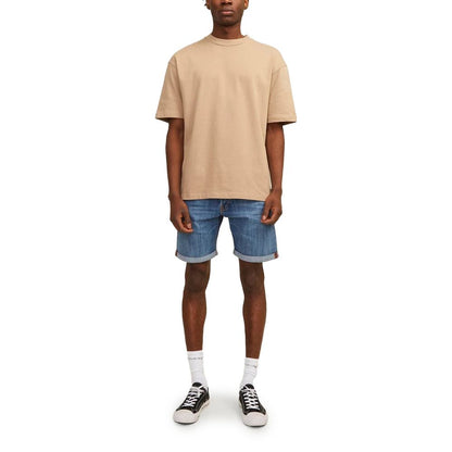 Jack & Jones Blue Cotton Bermuda Shorts