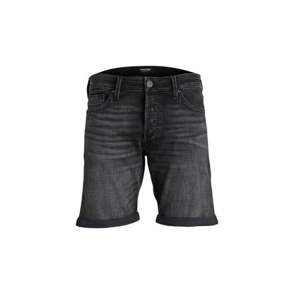 Jack & Jones Black Cotton Bermuda Shorts