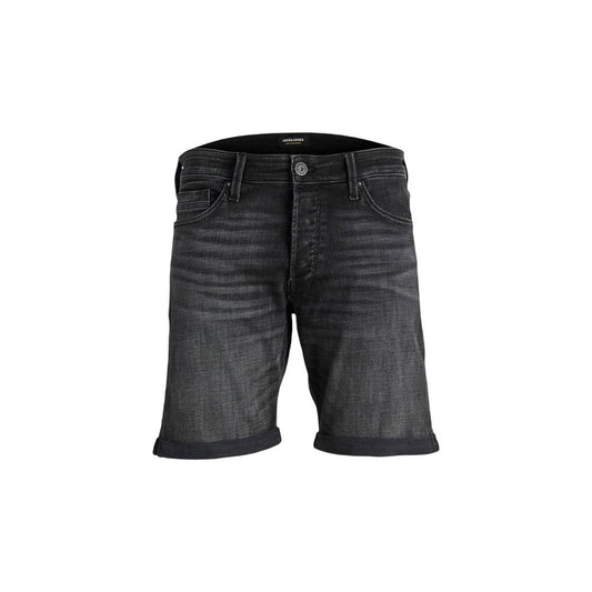 Jack & Jones Black Cotton Bermuda Shorts