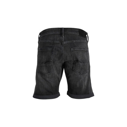 Jack & Jones Black Cotton Bermuda Shorts