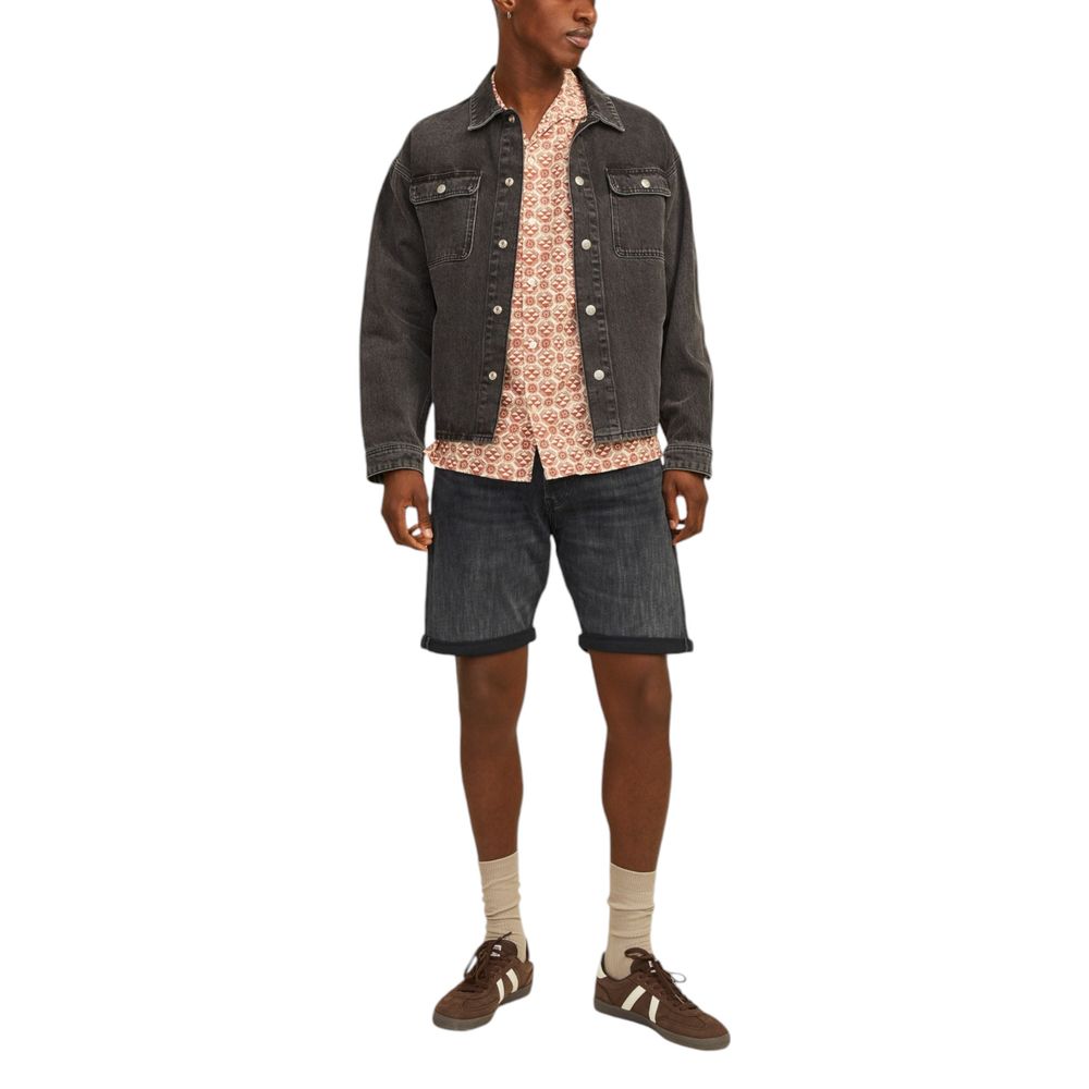 Jack & Jones Black Cotton Bermuda Shorts