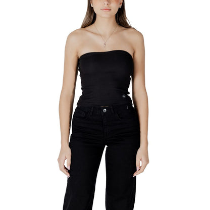 Calvin Klein Jeans Black Ribbed Recycled Cotton Tube Top