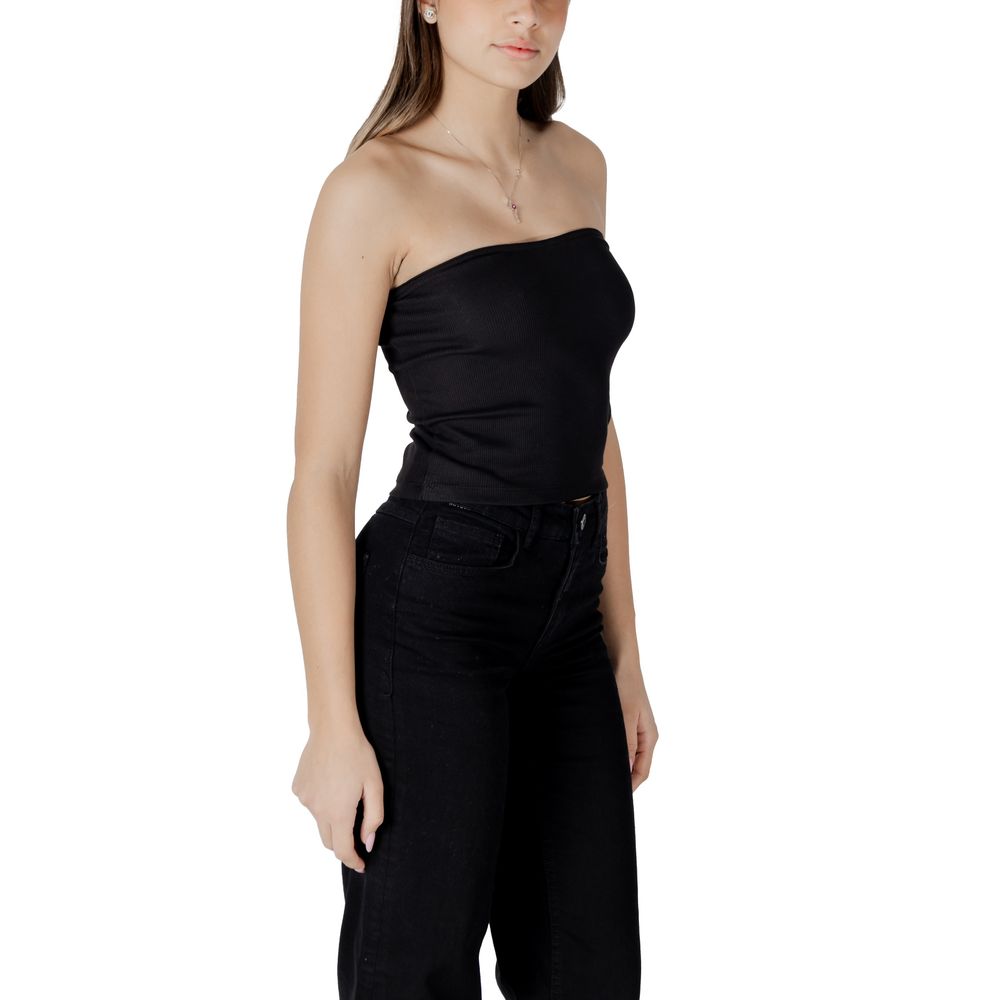 Calvin Klein Jeans Black Ribbed Recycled Cotton Tube Top