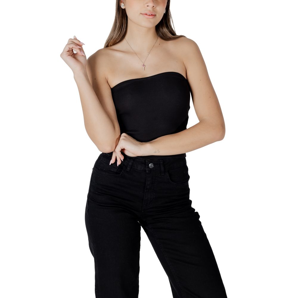 Calvin Klein Jeans Black Ribbed Recycled Cotton Tube Top