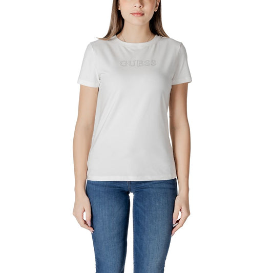 Guess Active White Cotton T-Shirt for Women