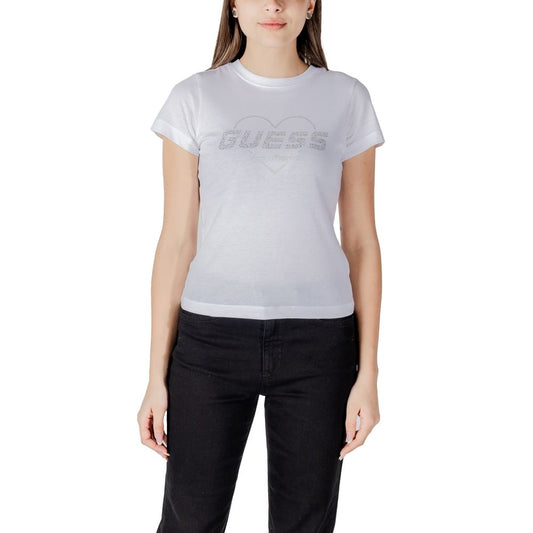 Guess Active White Cotton T-Shirt for Women