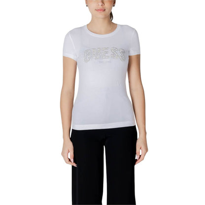 Guess White Cotton T-Shirt for Women