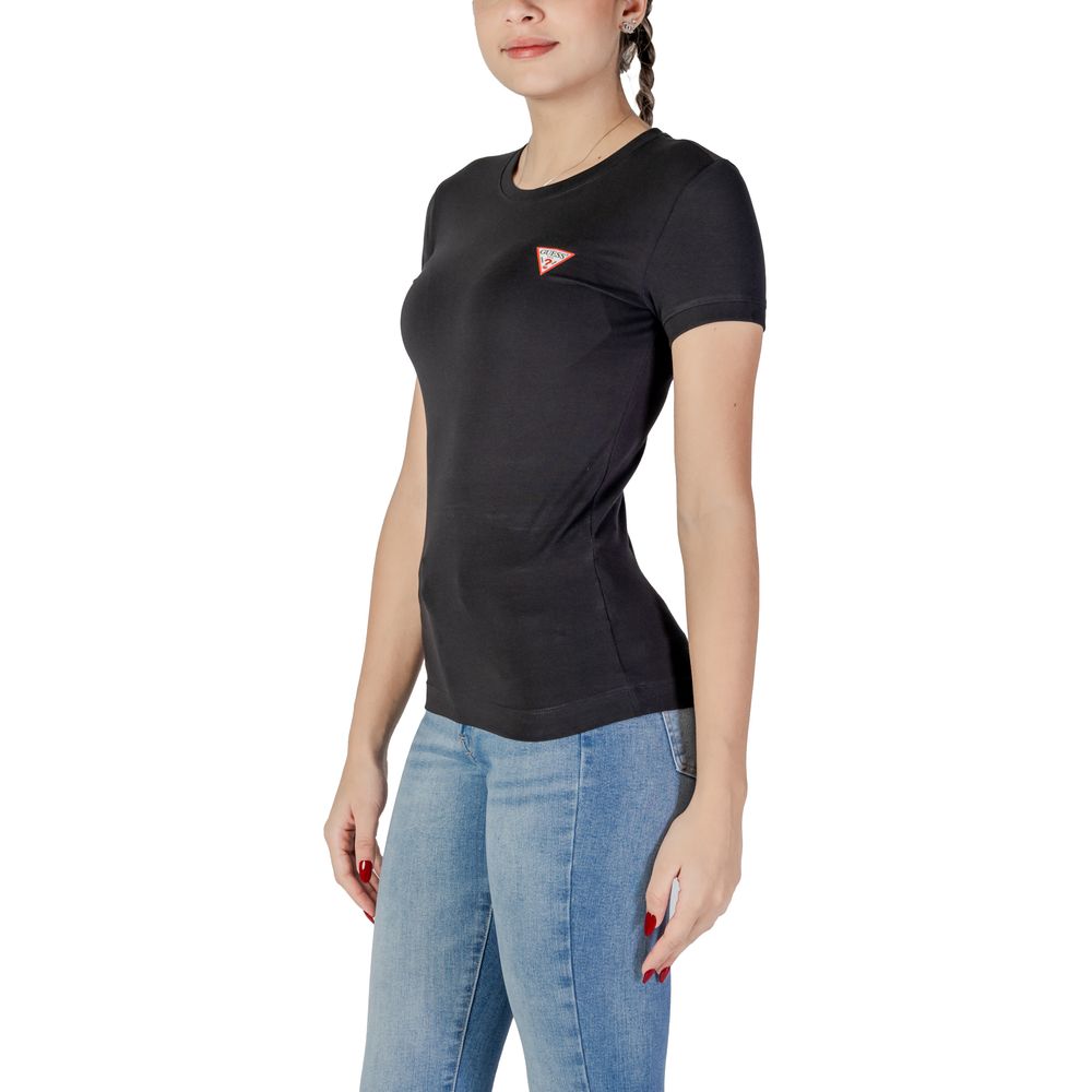Guess Black Cotton T-Shirt for Women