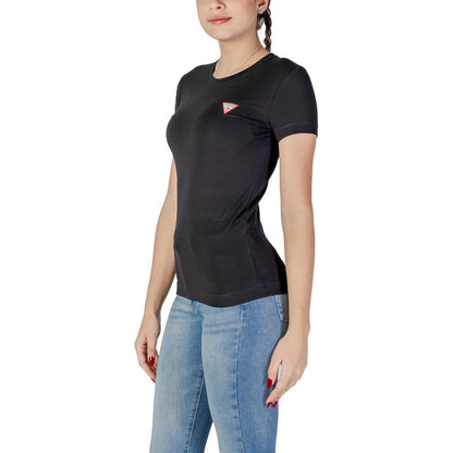 Guess Black Cotton T-Shirt for Women