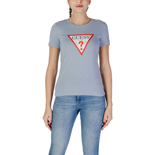 Guess Blue Cotton T-Shirt for Women