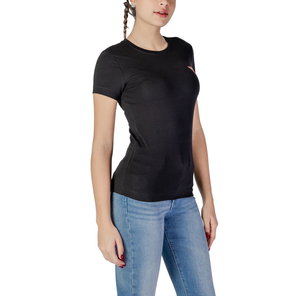 Guess Black Cotton T-Shirt for Women