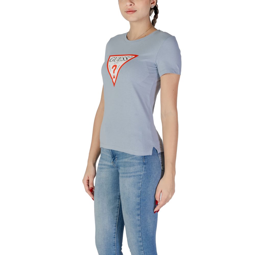 Guess Blue Cotton T-Shirt for Women