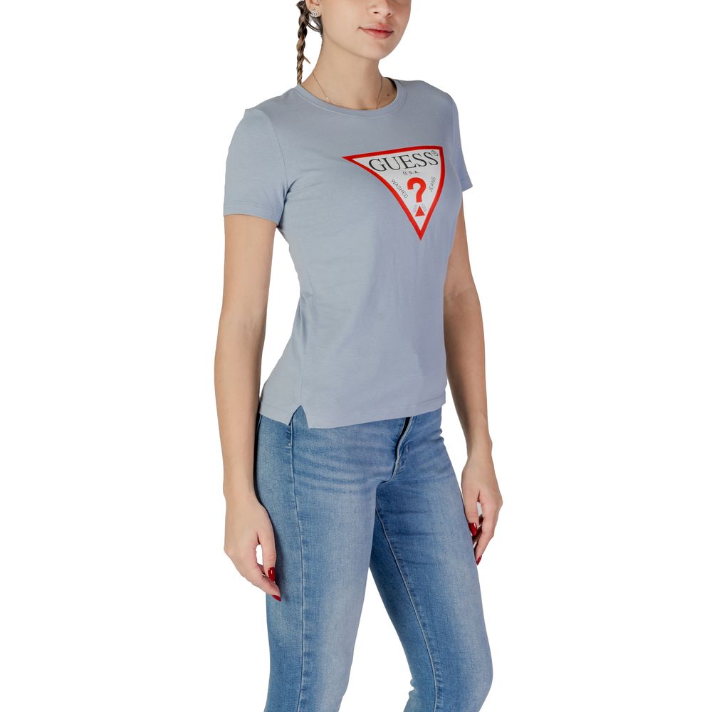 Guess Blue Cotton T-Shirt for Women