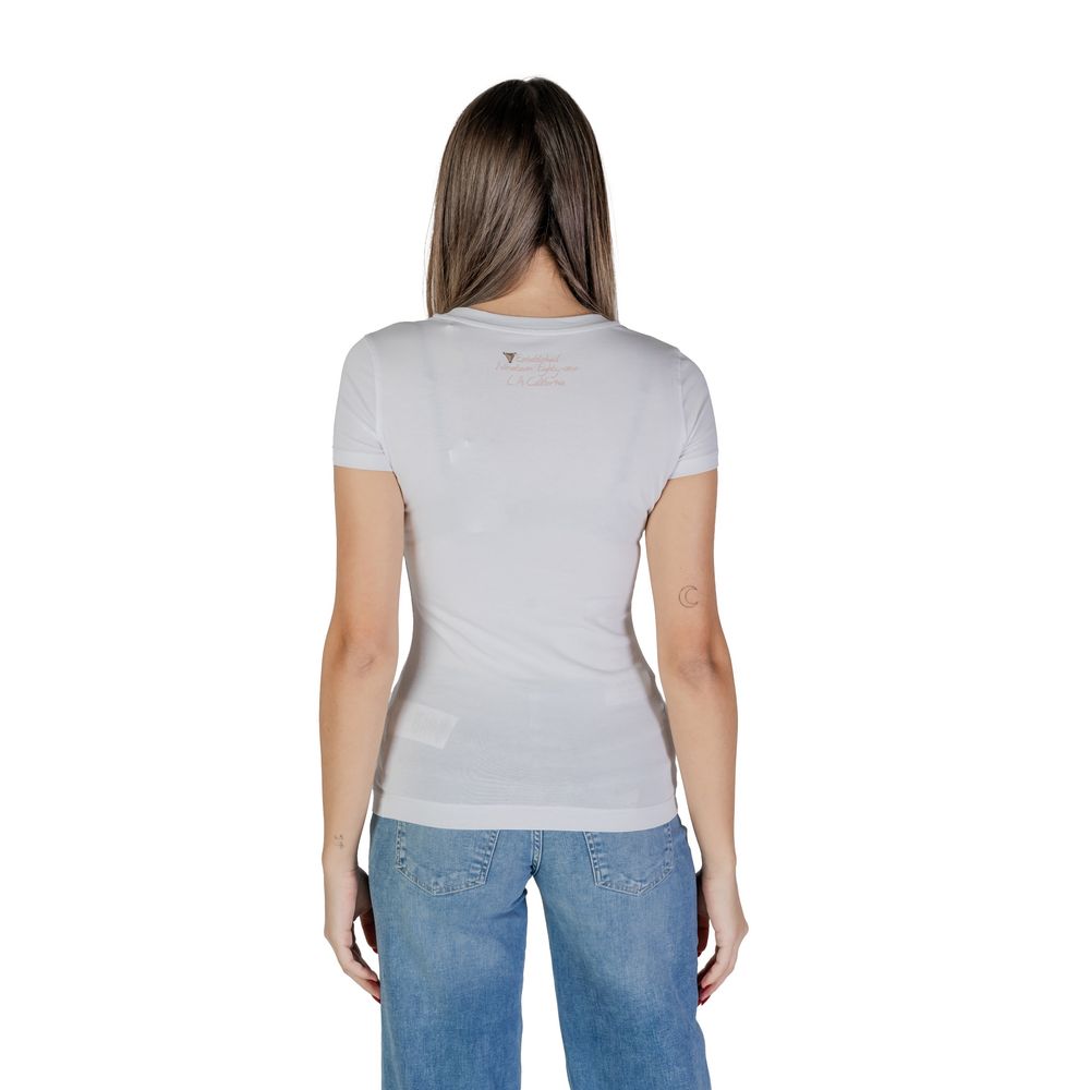 Guess White Cotton T-Shirt - Women’s Short Sleeve Cheetah Logo Tee