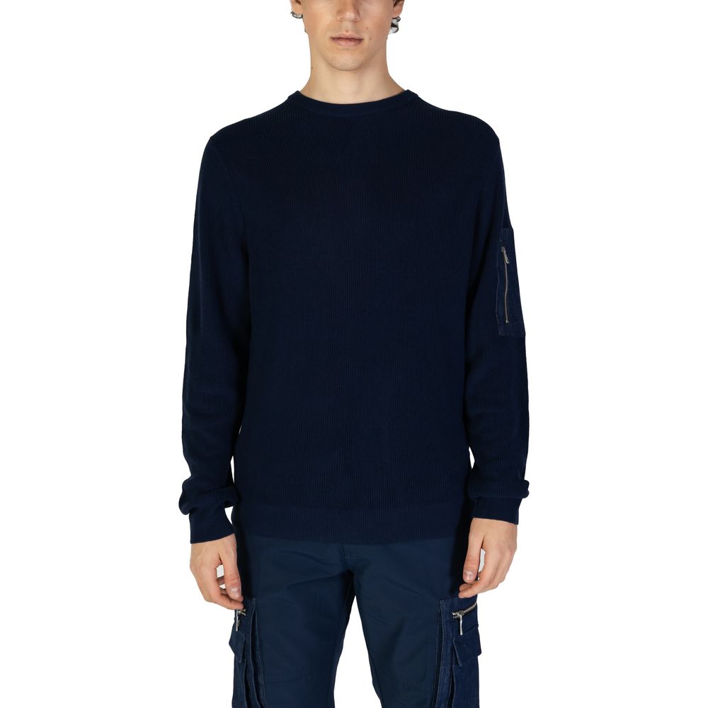 Antony Morato Blue Cotton Sportswear Sweater