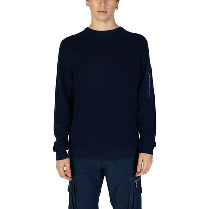Antony Morato Blue Cotton Sportswear Sweater
