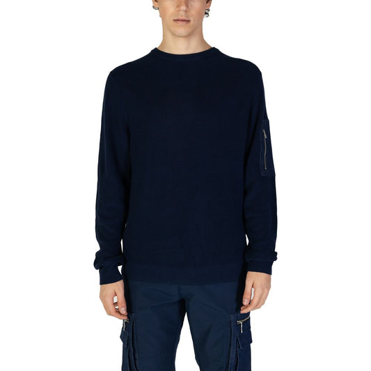 Antony Morato Blue Cotton Sportswear Sweater