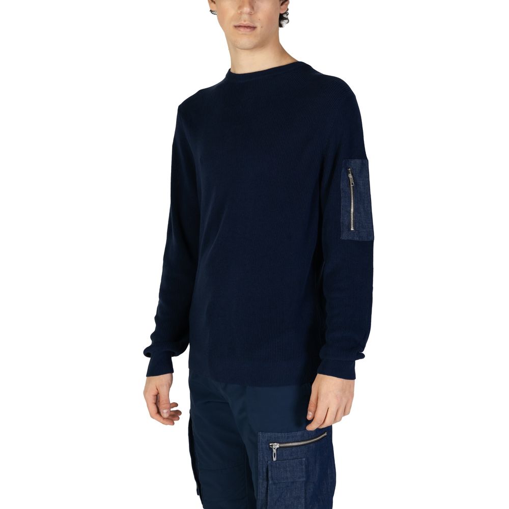 Antony Morato Blue Cotton Sportswear Sweater