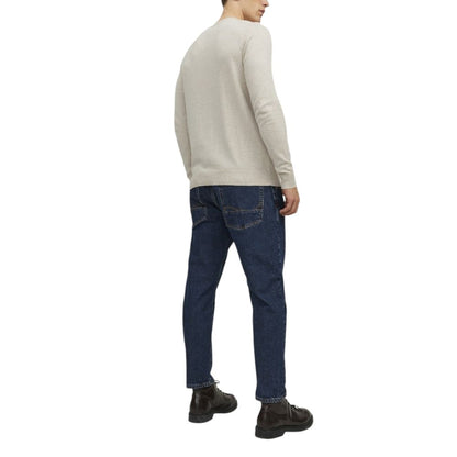 Jack & Jones Beige Cotton Sweatshirt - JJEEMIL KNIT CREW NECK NOOS