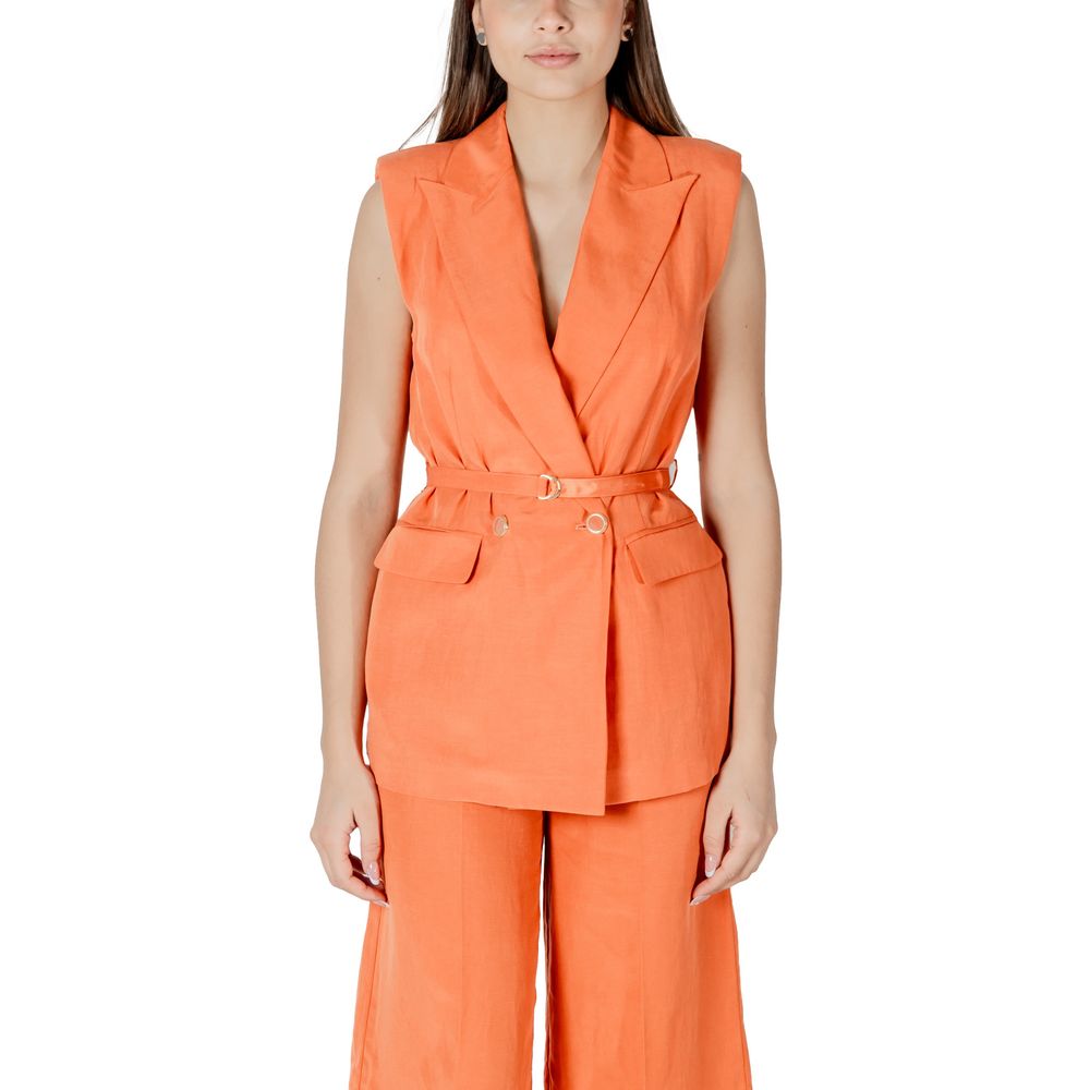 Liu Jo Orange Lyocell Waistcoat - Timeless Elegance Redefined
