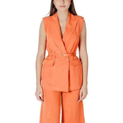 Liu Jo Orange Lyocell Waistcoat - Timeless Elegance Redefined