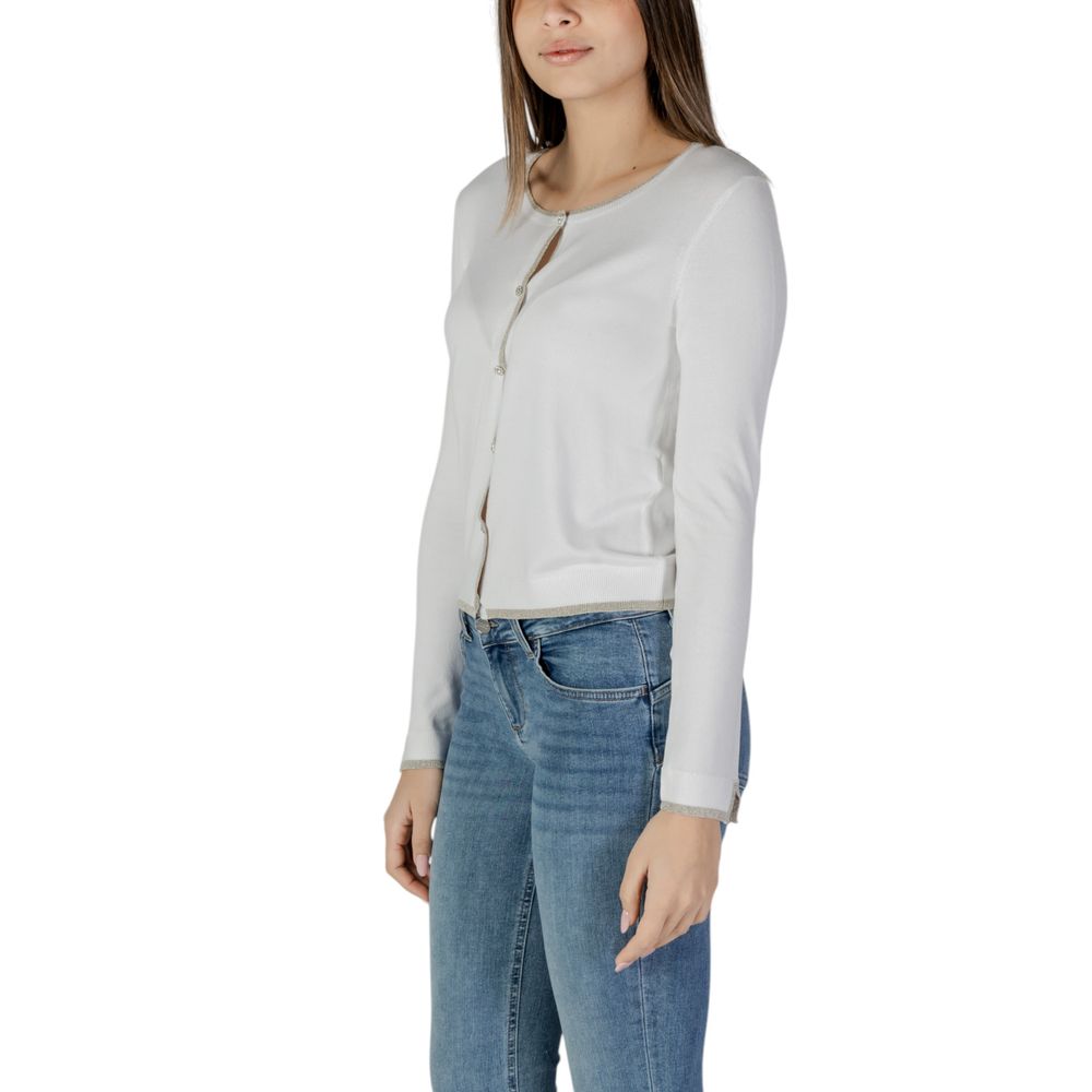 Liu Jo White Viscose Cardigan for Effortless Elegance