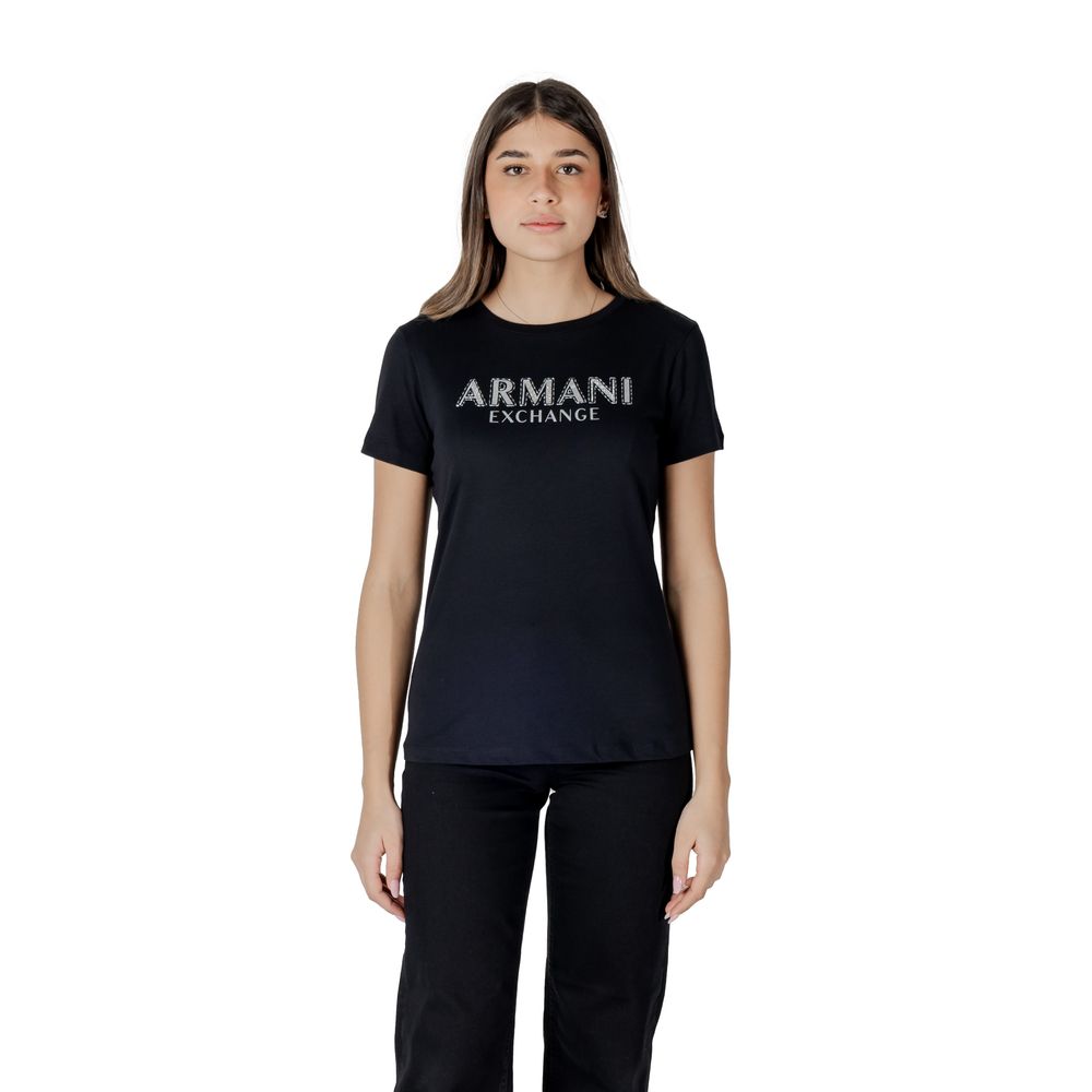 Armani Exchange Black Cotton T-Shirt for Women