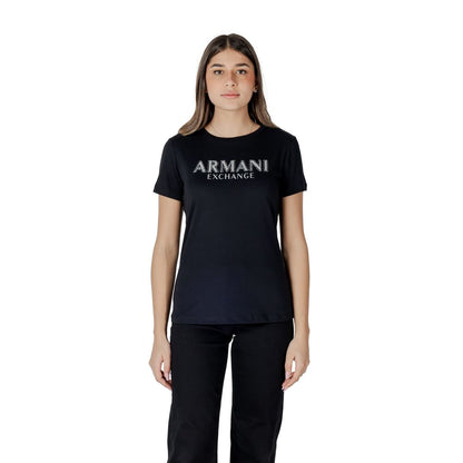 Armani Exchange Black Cotton T-Shirt for Women