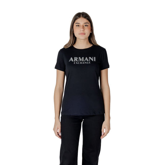 Armani Exchange Black Cotton T-Shirt for Women