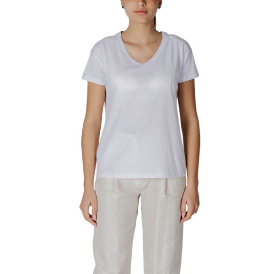 Armani Exchange Women's White Cotton T-Shirt