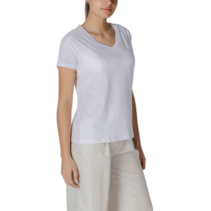 Armani Exchange Women's White Cotton T-Shirt