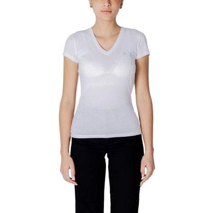 Armani Exchange Women's White Cotton T-Shirt